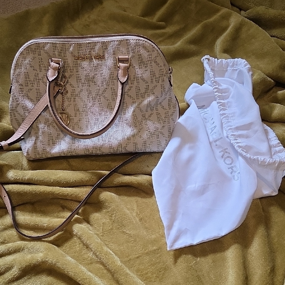 Michael Kors Beige Monogram Satchel